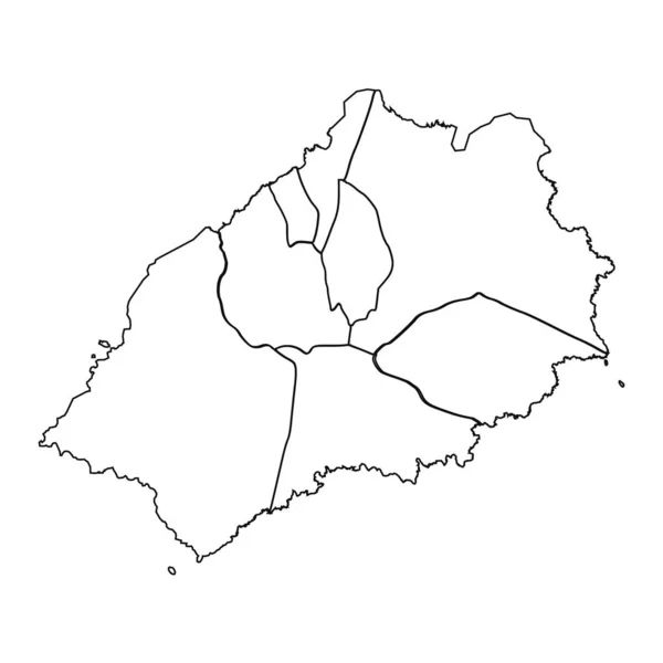 Bosquejo Mapa Santa Helena Con Estados Ciudades — Vector de stock