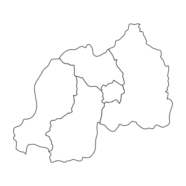 Outline Sketch Map Rwanda States Cities — Stock Vector