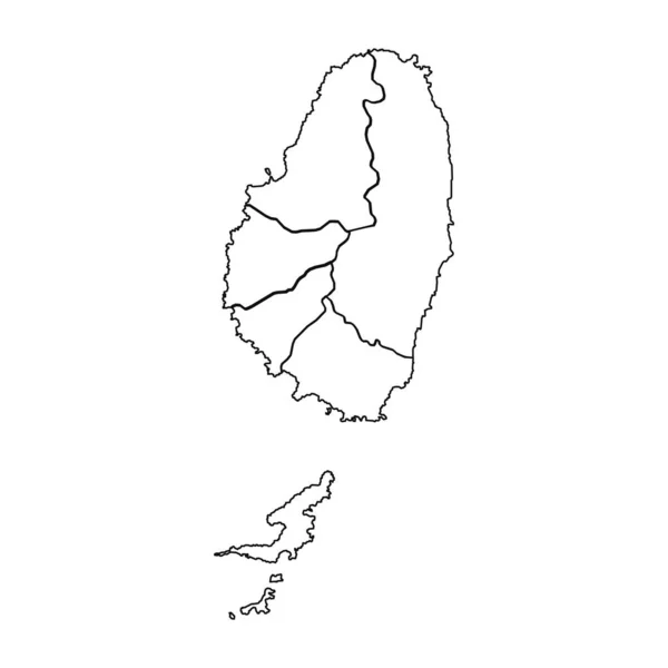 Bosquejo Mapa San Vicente Con Estados Ciudades — Archivo Imágenes Vectoriales