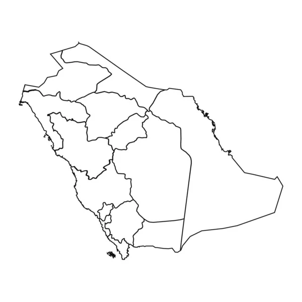 Mapa Esboço Arábia Saudita Com Estados Cidades — Vetor de Stock