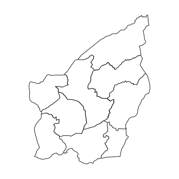 Mapa Esboço San Marino Com Estados Cidades — Vetor de Stock