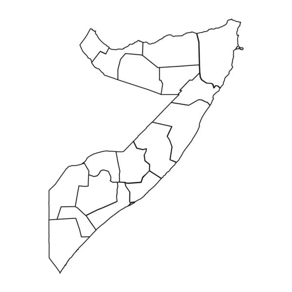 Карта Набросков Сомали Государствами Городами — стоковый вектор