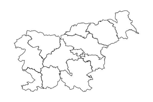 Skizze Einer Karte Sloweniens Mit Staaten Und Städten — Stockvektor