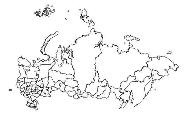 アウトライン ロシアのスケッチマップ 国と都市 — ストックベクタ