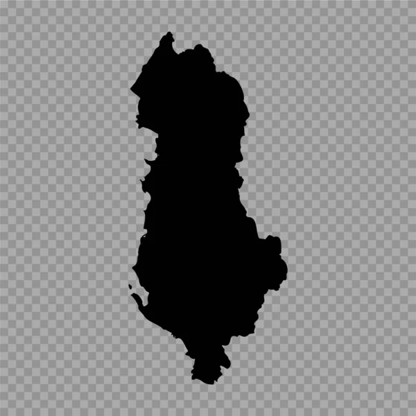 Transparenter Hintergrund Albanien Einfache Landkarte — Stockvektor
