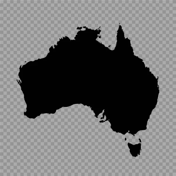 Transparenter Hintergrund Australien Einfache Landkarte — Stockvektor