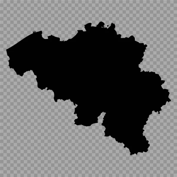Transparenter Hintergrund Belgien Einfache Landkarte — Stockvektor