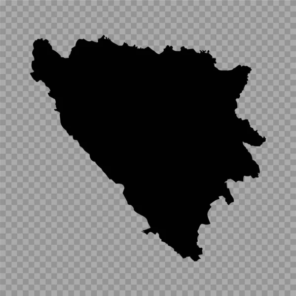 Transparenter Hintergrund Bosnien Und Herzegowina Einfache Landkarte — Stockvektor