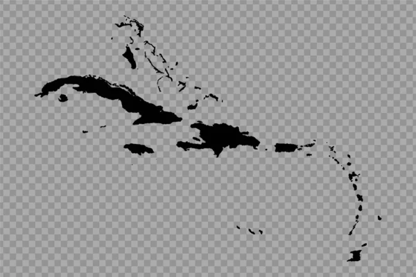 Fondo Transparente Caribe Mapa Simple — Archivo Imágenes Vectoriales