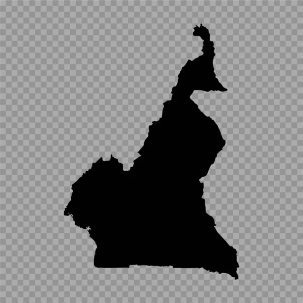 Transparenter Hintergrund Kamerun Einfache Landkarte — Stockvektor