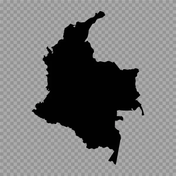 Transparenter Hintergrund Kolumbien Einfache Landkarte — Stockvektor