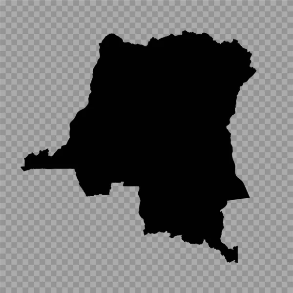 Transparenter Hintergrund Demokratische Republik Kongo Einfache Landkarte — Stockvektor