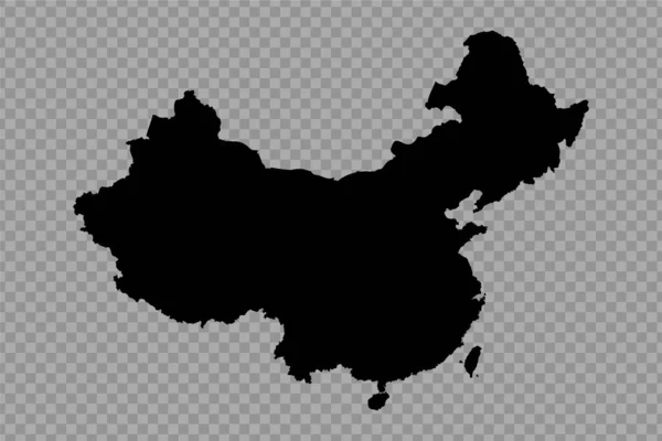 Przejrzyste Tło Chiny Prosta Mapa — Wektor stockowy