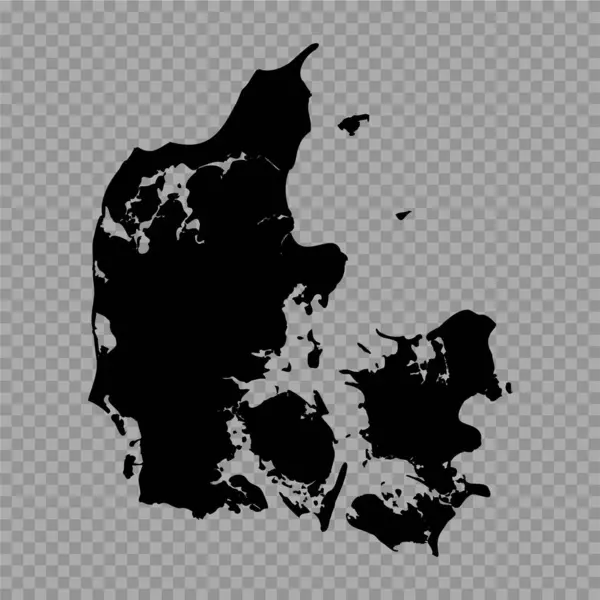 Transparentní Pozadí Dánsko Jednoduchá Mapa — Stockový vektor