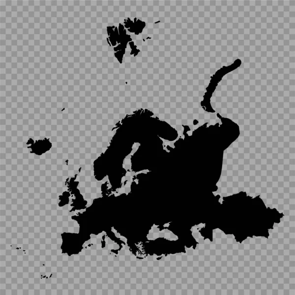 Şeffaf Arka Plan Avrupa Basit Harita — Stok Vektör