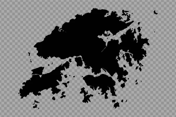 Transparenter Hintergrund Hongkong Einfache Landkarte — Stockvektor