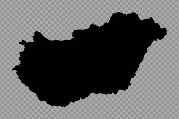 Transparenter Hintergrund Ungarn Einfache Landkarte — Stockvektor