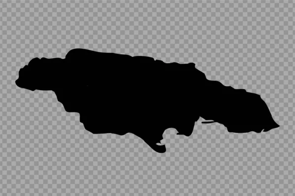 Transparenter Hintergrund Jamaika Einfache Landkarte — Stockvektor