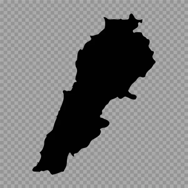 Transparenter Hintergrund Libanon Einfache Landkarte — Stockvektor