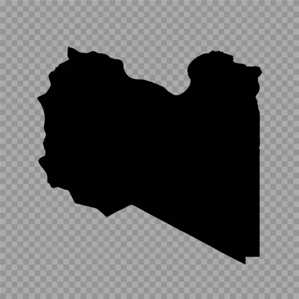Transparenter Hintergrund Libyen Einfache Landkarte — Stockvektor