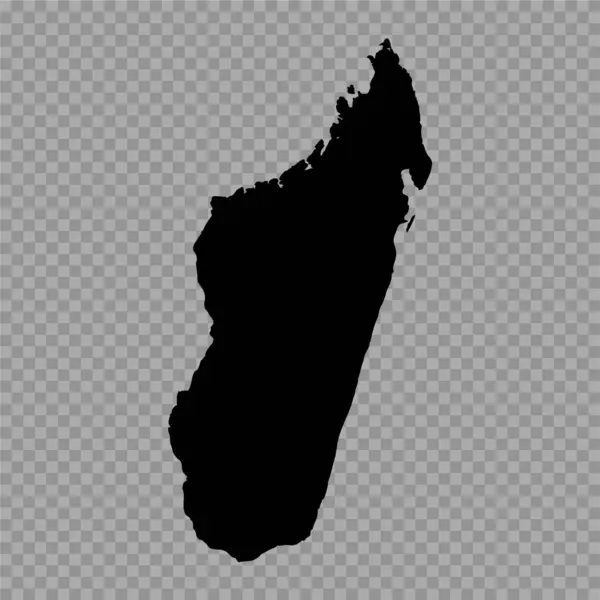 Transparenter Hintergrund Madagaskar Einfache Karte — Stockvektor