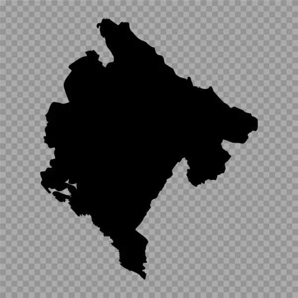 Transparentní Pozadí Černá Hora Jednoduchá Mapa — Stockový vektor