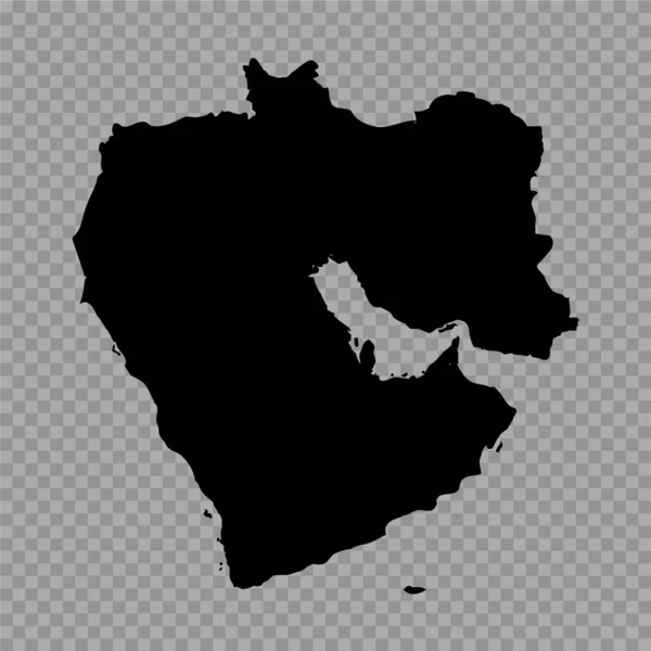 Transparenter Hintergrund Naher Osten Einfache Landkarte — Stockvektor