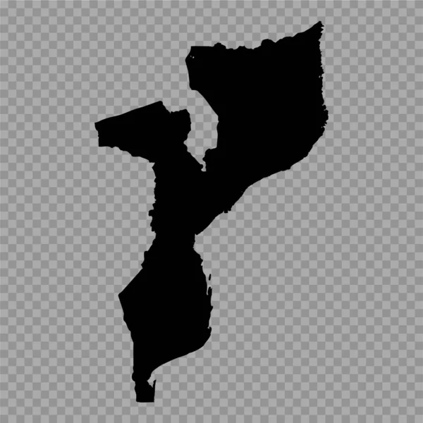 Transparenter Hintergrund Mosambik Einfache Landkarte — Stockvektor
