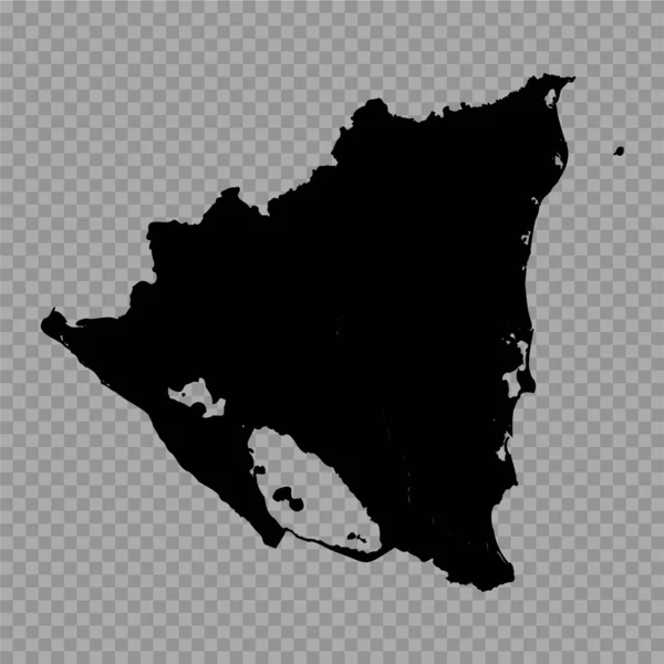 Transparenter Hintergrund Nicaragua Einfache Landkarte — Stockvektor