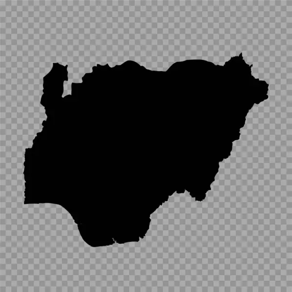 Transparenter Hintergrund Nigeria Einfache Landkarte — Stockvektor