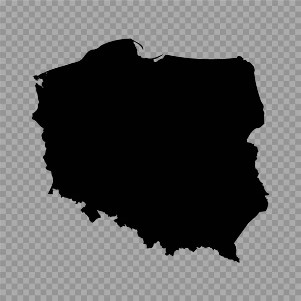Transparenter Hintergrund Polen Einfache Landkarte — Stockvektor
