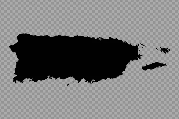 Transparenter Hintergrund Puerto Rico Einfache Landkarte — Stockvektor