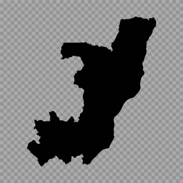 Transparenter Hintergrund Republik Kongo Einfache Landkarte — Stockvektor