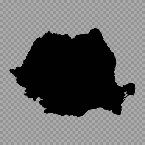 Transparenter Hintergrund Rumänien Einfache Landkarte — Stockvektor