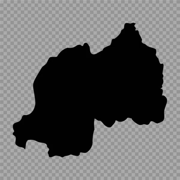 Transparenter Hintergrund Ruanda Einfache Landkarte — Stockvektor
