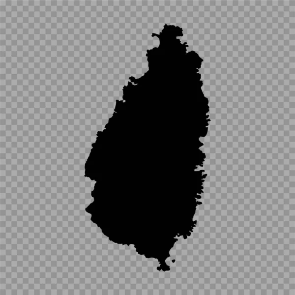 Transparenter Hintergrund Saint Lucia Einfache Karte — Stockvektor