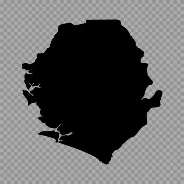 Transparenter Hintergrund Sierra Leone Einfache Landkarte — Stockvektor