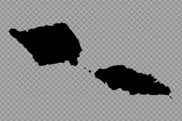 Transparenter Hintergrund Samoa Einfache Landkarte — Stockvektor
