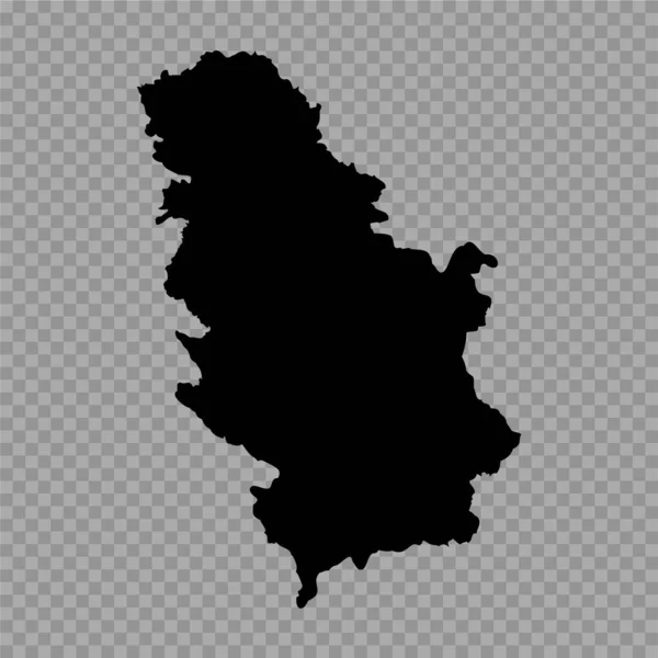 Transparenter Hintergrund Serbien Einfache Landkarte — Stockvektor