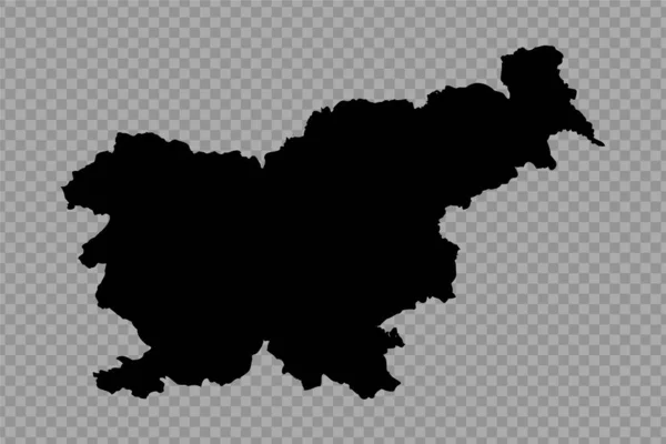Transparenter Hintergrund Slowenien Einfache Landkarte — Stockvektor