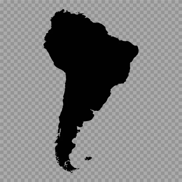 Transparante Achtergrond Zuid Amerika Eenvoudige Kaart — Stockvector