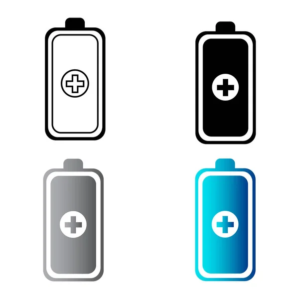 Resumen Añadir Silueta Batería Ilustración — Vector de stock