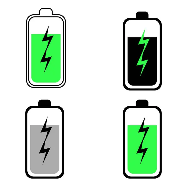 抽象バッテリー 高速充電シルエットイラスト — ストックベクタ