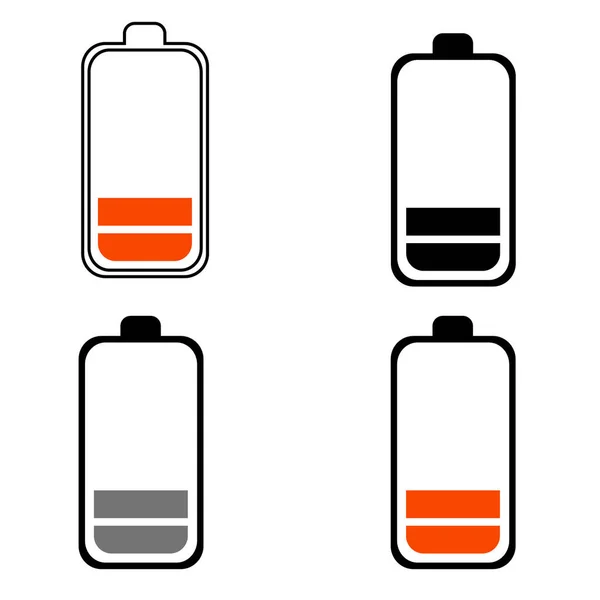 Ilustración Silueta Carga Baja Batería Abstracta — Vector de stock