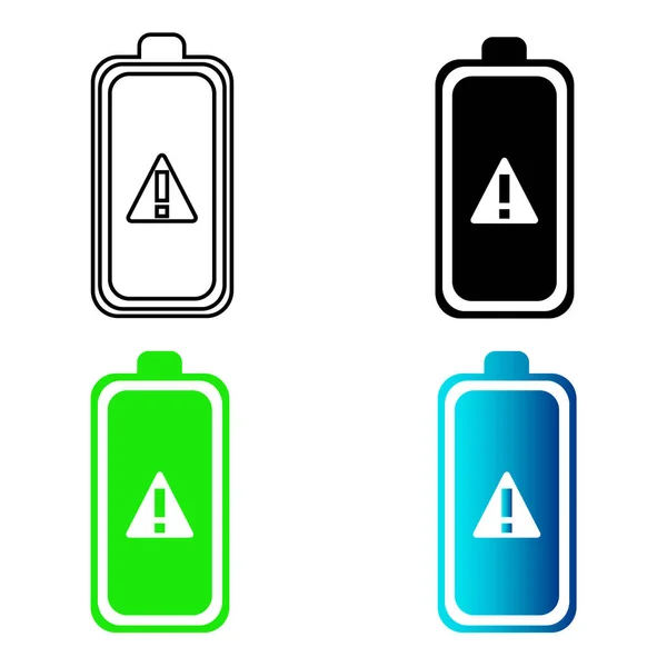 Silueta Advertencia Batería Abstracta Ilustración — Vector de stock