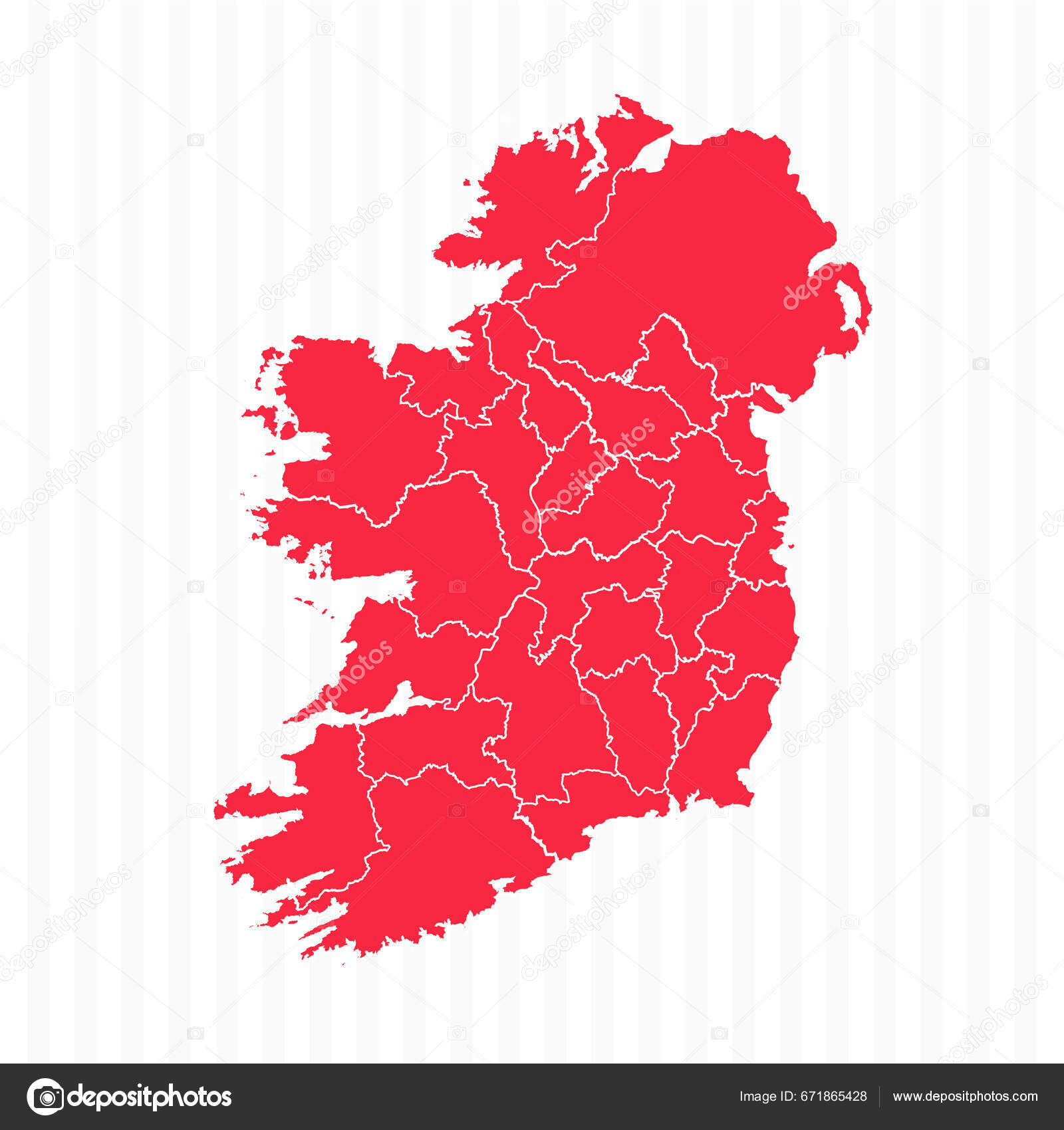 States Map Ireland Detailed Borders Stock Vector by ©businessofbasti ...