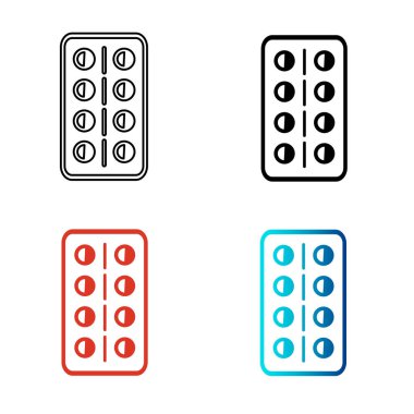 Soyut İlaç Hapları Siluet Çizimi