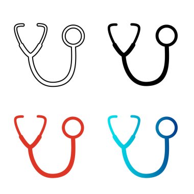 Soyut Stethoscope Siluet Çizimi
