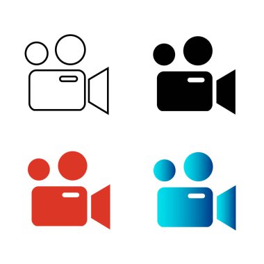 Soyut Video Kamera Silüeti Resimlemesi