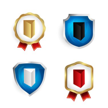 Soyut Üçgen Prizma Rozet ve Etiket Koleksiyonu